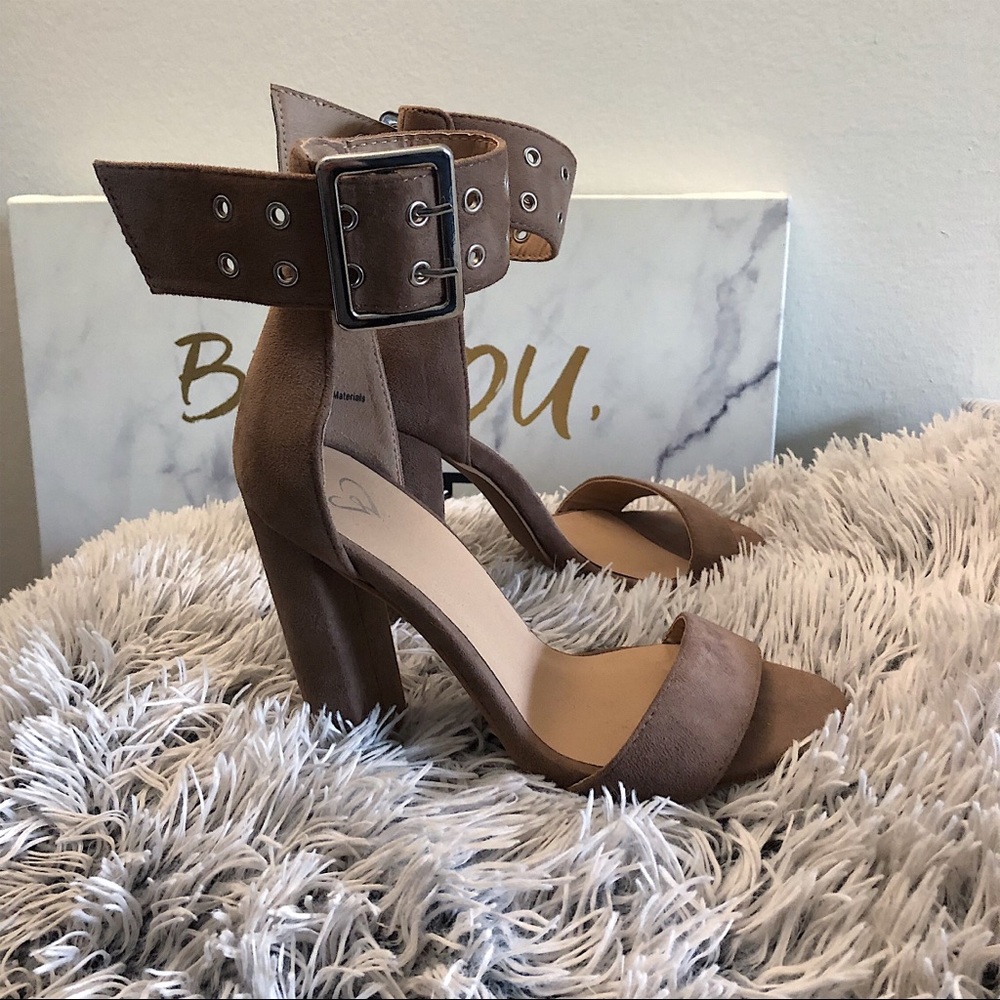 Tan Buckle Heels